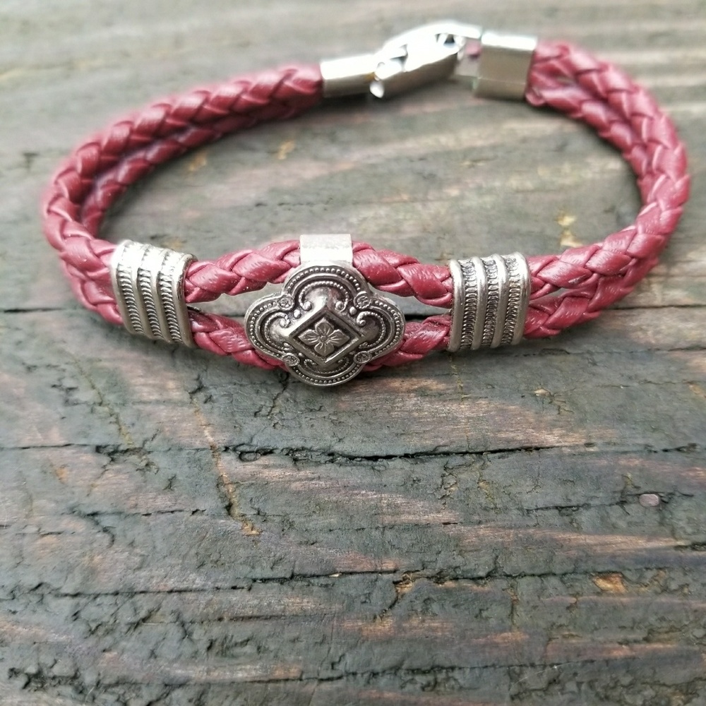 Braided Leather & Silver Bracelet